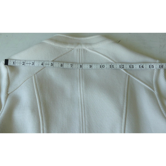 Caché Women's Ivory Gold Zip Jacket XL Stretch Country Club Classy Cotton Y2K - Picture 8 of 11